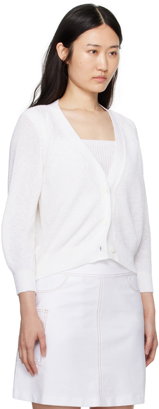 Max Mara Leisure White Tenore Cardigan & Tank Top Set