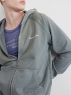 Acne Studios - Fupiter Logo-Print Embroidered Cotton-Jersey Hoodie - Gray