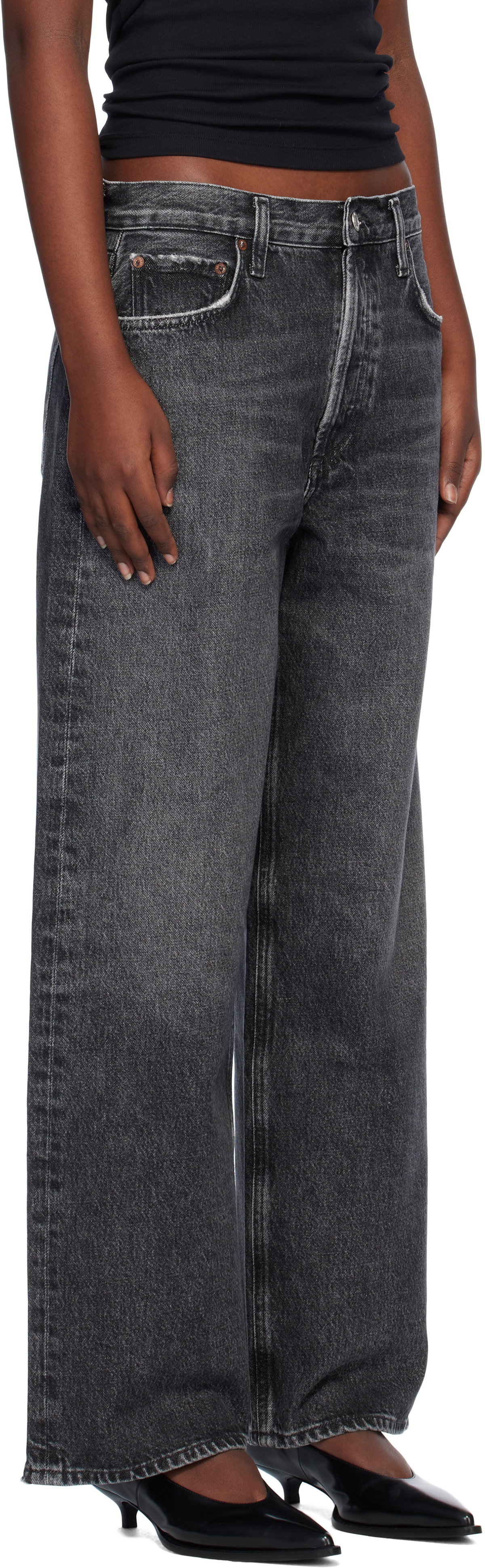AGOLDE Gray Low Slung Baggy 30.5 Jeans