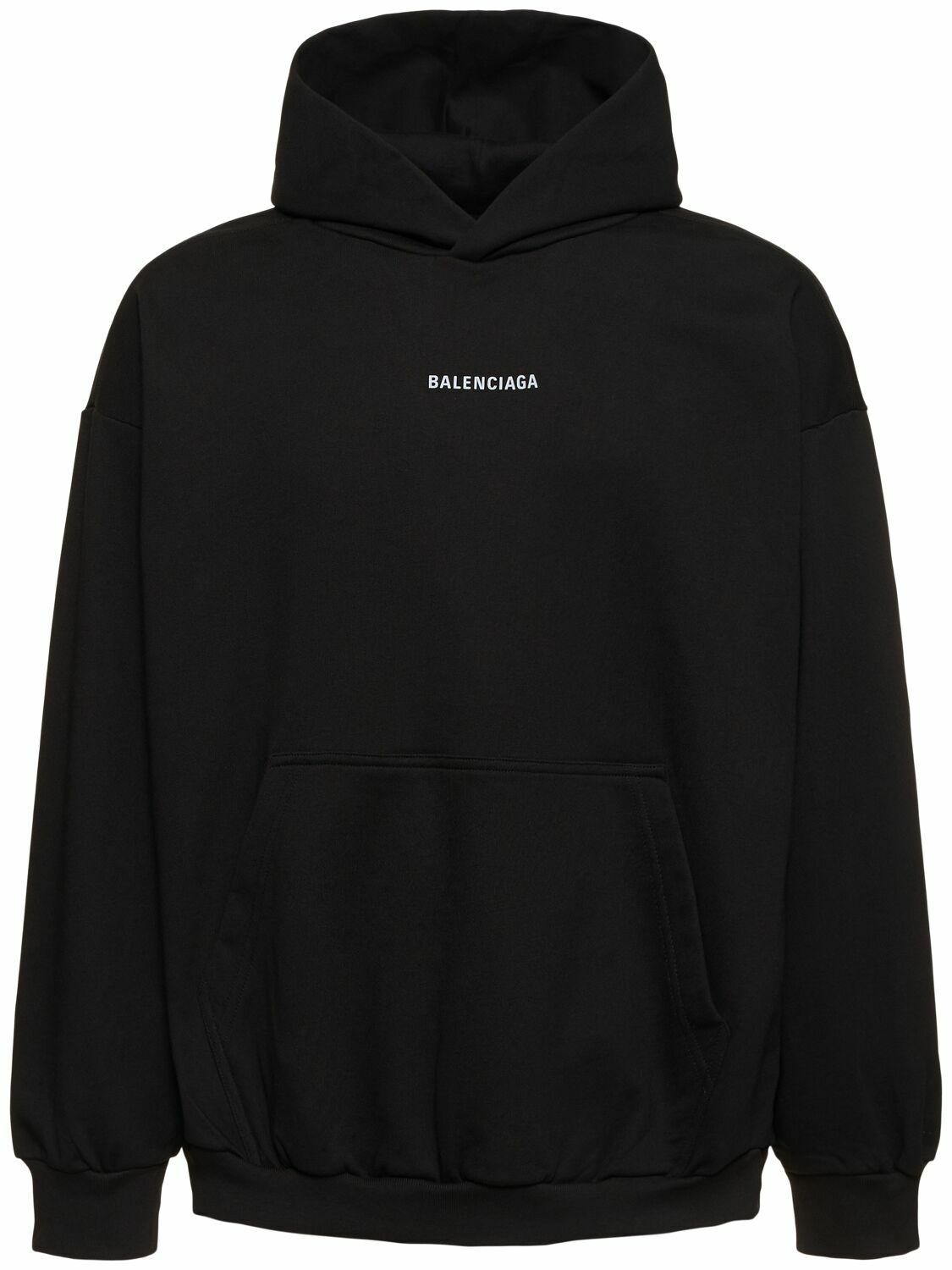 BALENCIAGA - Logo Cotton Hoodie Balenciaga