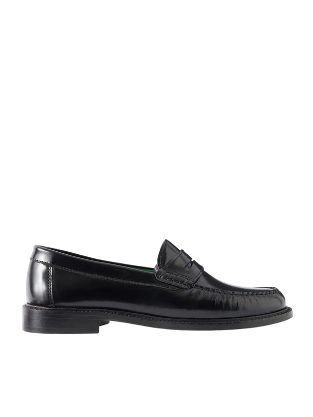 Photo: VINNY's - Yardee Polished-Leather Penny Loafers - Black