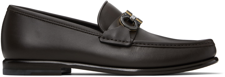 Photo: Ferragamo Brown Gancini Buckle Loafers