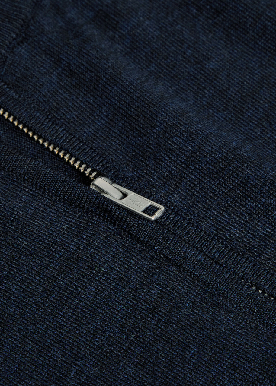Les Deux Greyson Half-zip Merino Wool Jumper Navy