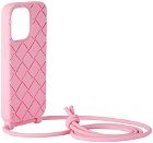 Bottega Veneta Pink Intreccio Strap iPhone 14 Pro Case