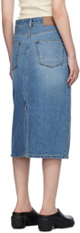 Arch The Blue Faded Denim Midi Skirt