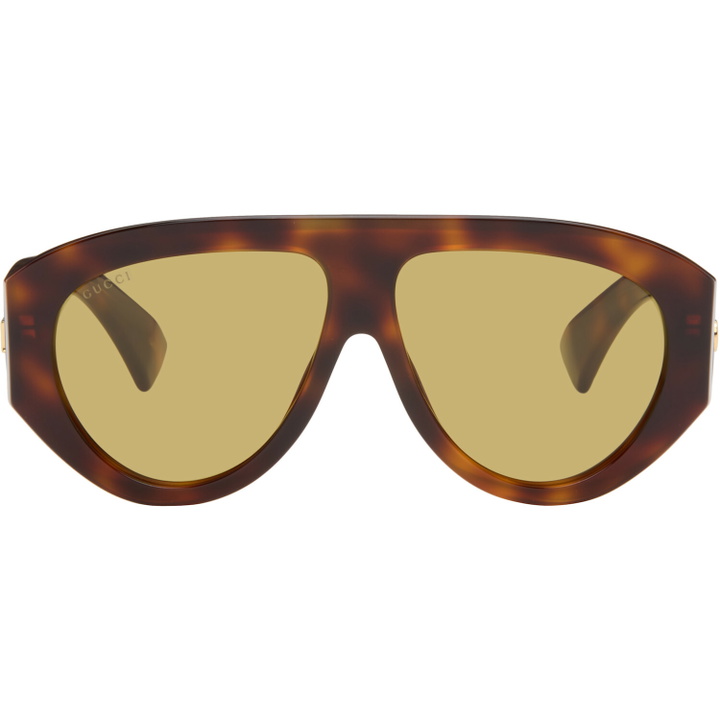 Photo: Gucci Brown Mask Frame Sunglasses