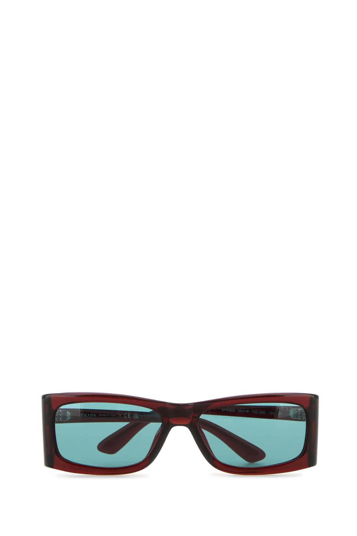 Prada Burgundy Acetate Opr B03s Sunglasses Prada display picture 3