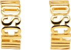 Moschino Gold Lettering Logo Small Earrings