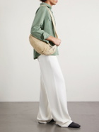 LEMAIRE - Filt Croissant Leather-Trimmed Fishnet Messenger Bag