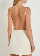 Calvin Klein Henrietta Open-back Canvas Mini Dress Off White