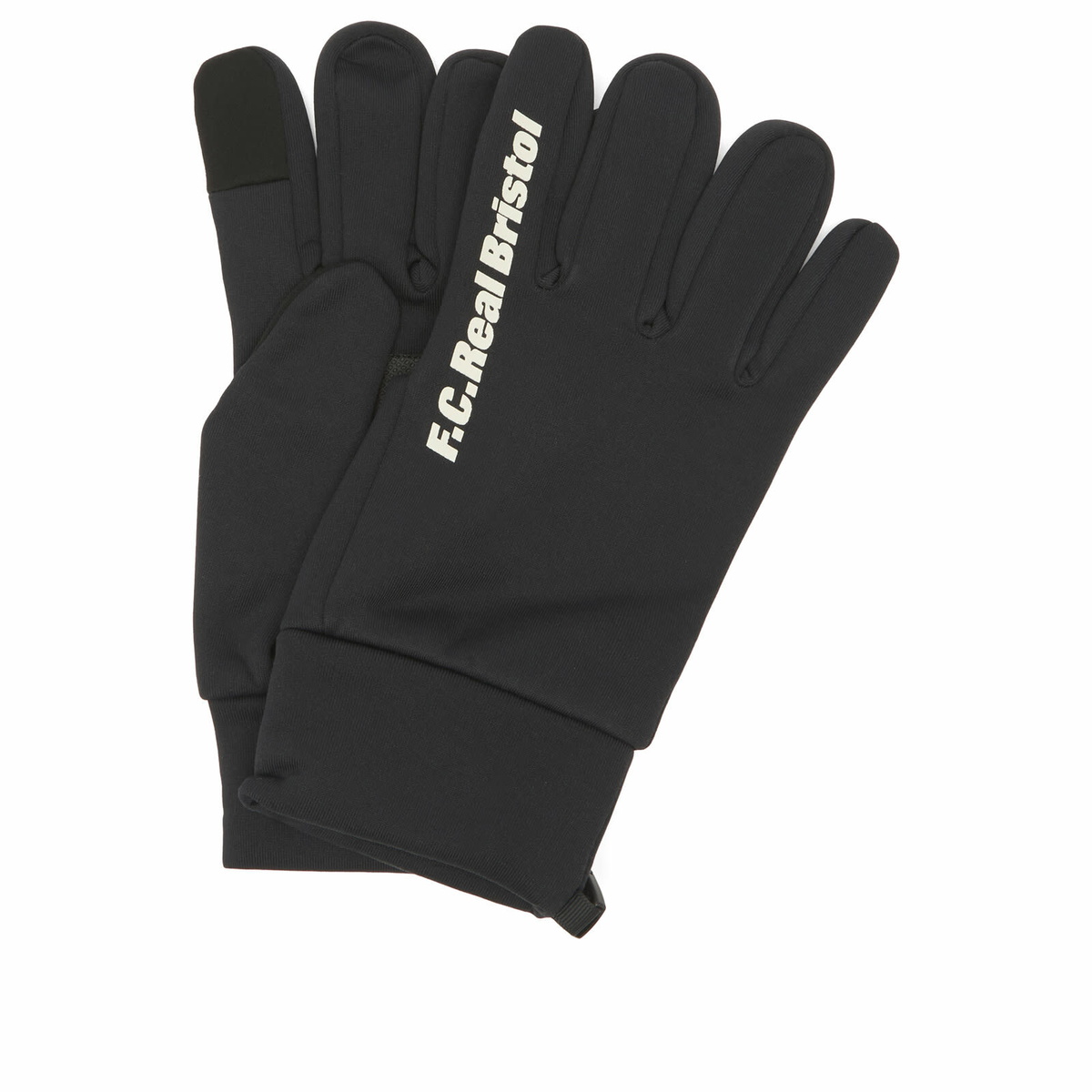 F.C. Real Bristol Men's Stretch Fleece Touch Logo Gloves in Black 