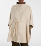 Loro Piana Salzburg leather-trimmed cashmere cape
