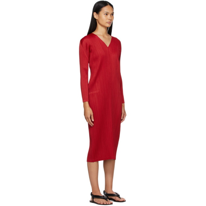 Pleats Please Issey Miyake Red Monthly Colors November Dress