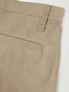 AMI PARIS - Wide-Leg Pleated Cotton-Twill Cargo Trousers - Brown