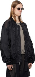 JiyongKim Black Sun-Bleached Flight Bomber Jacket