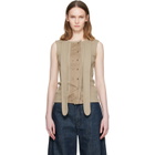 LEMAIRE Beige Asymmetrical Fitted Tank Top
