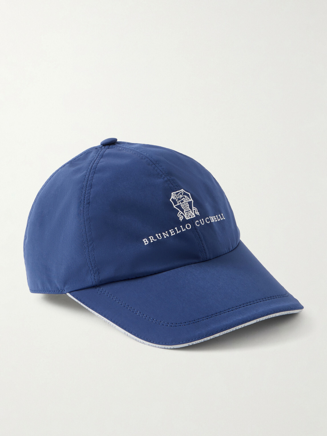Brunello Cucinelli - Logo-Embroidered Shell Cap - Blue