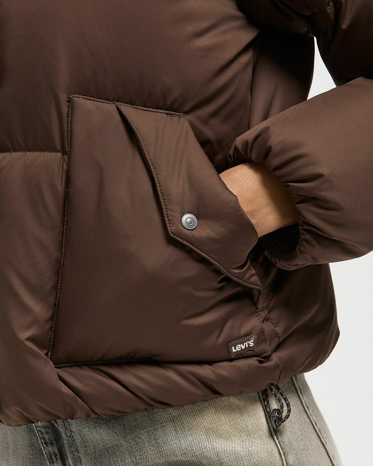 Levis WESTERN BUBBLE SHORTIE Brown Womens Down & Puffer Jacket