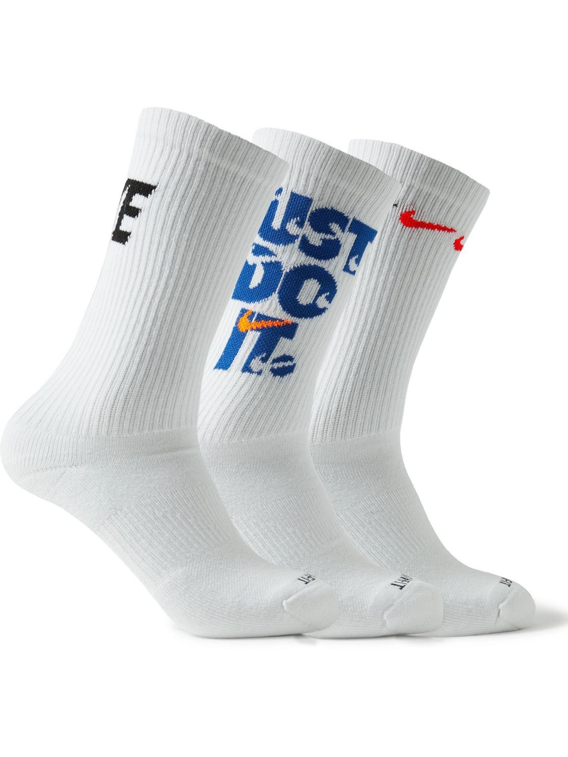 Photo: Nike Training - Three-Pack Everyday Plus Cushioned Dri-FIT Cotton-Blend Socks - White