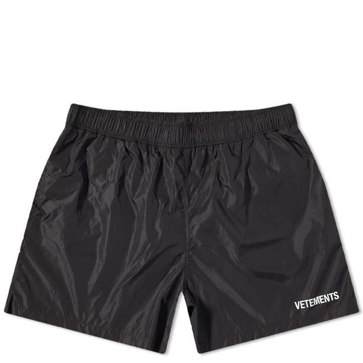Photo: Vetements Men's Logo Swim Short in Black