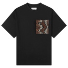 Jil Sander Men's Python Print Pocket T-Shirt in Black
