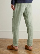 Altea - Tapered Linen Drawstring Trousers - Green