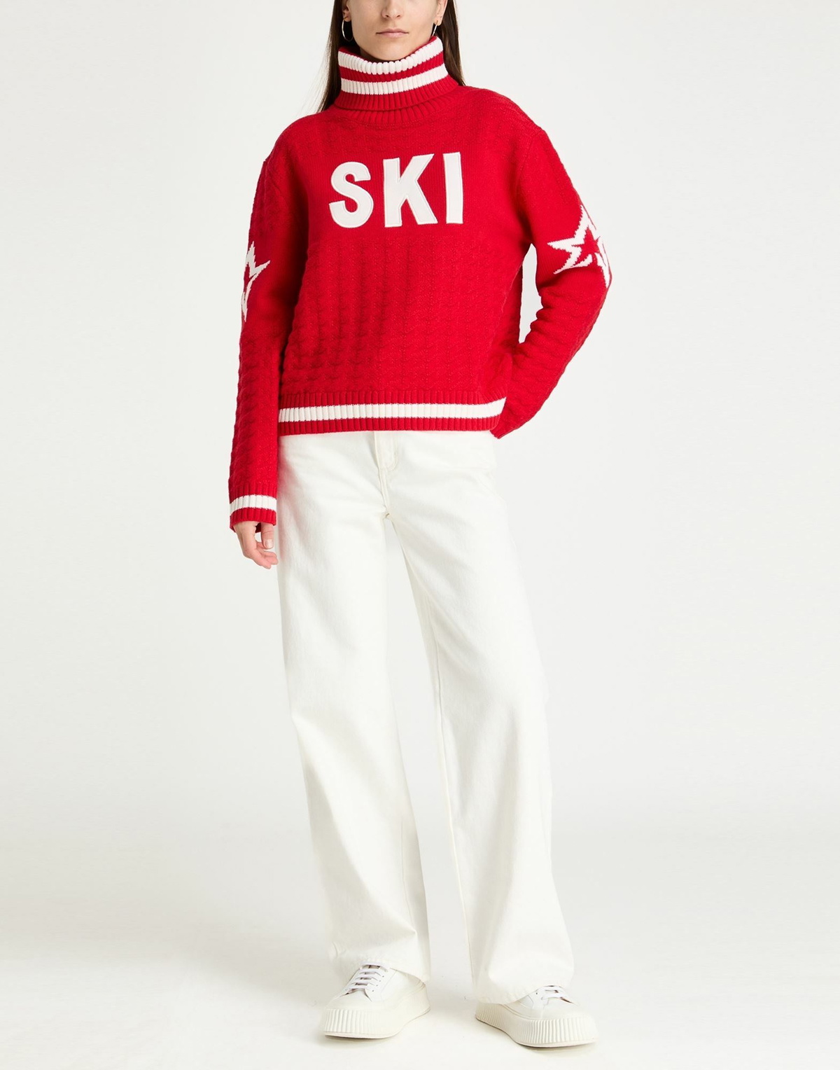 Perfect Moment Womens Turtleneck in Red