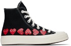 COMME des GARÇONS PLAY Black Converse Edition Chuck 70 Multi Heart Sneakers