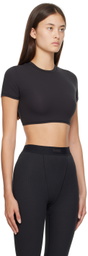 SKIMS Black Fits Everybody Super Cropped T-Shirt