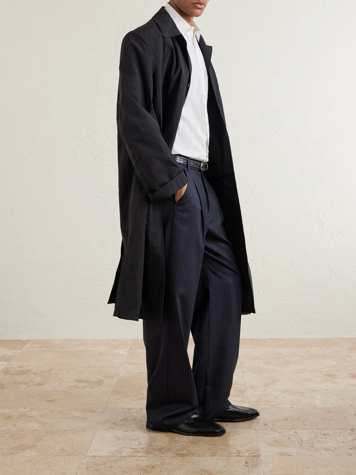 Oliver Spencer - Orsman Wide-Leg Pinstriped Wool Pants - Blue