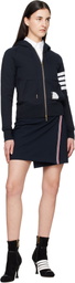 Thom Browne Navy Classic Loopback 4-Bar Zip Hoodie