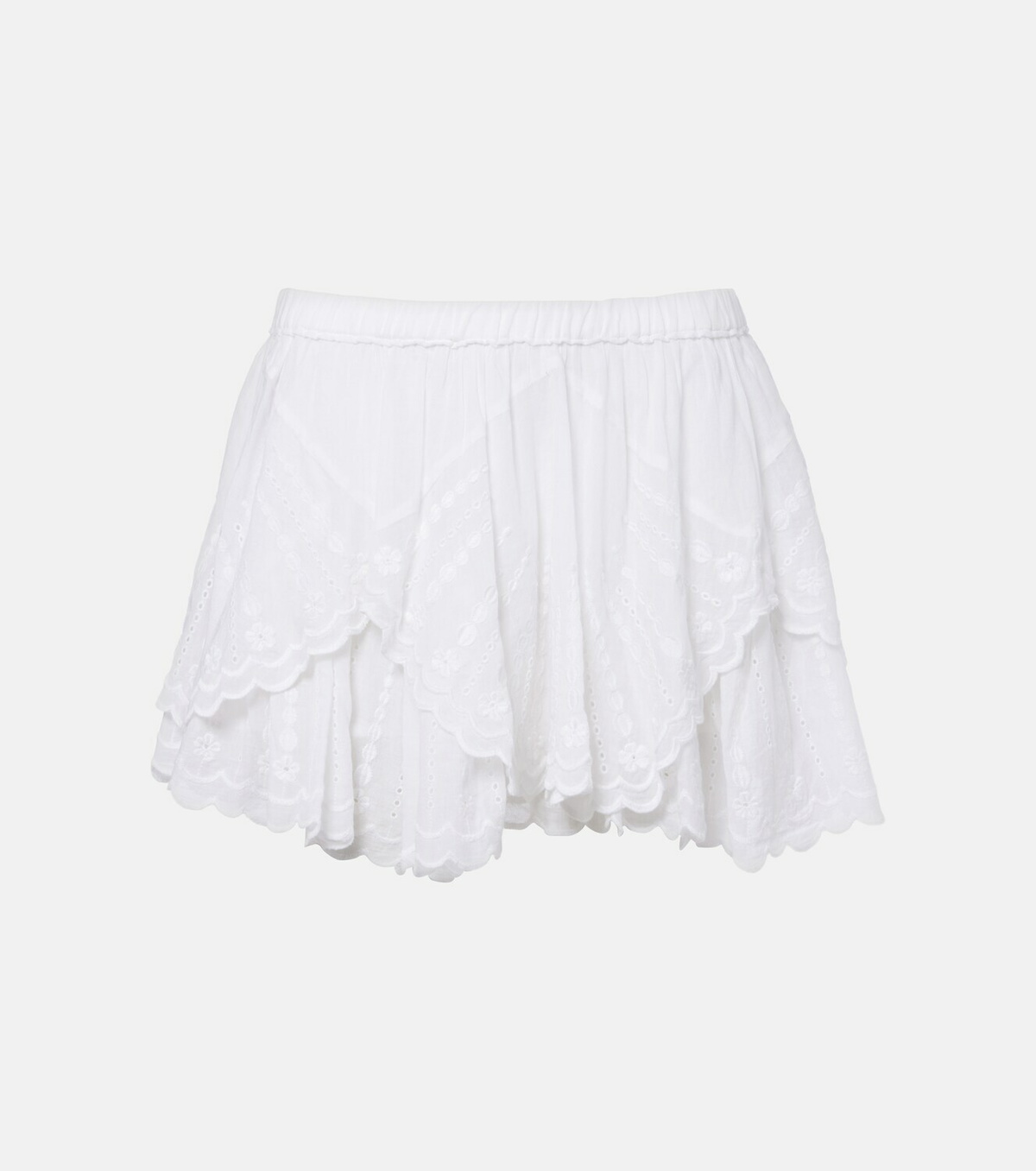 Marant Etoile Layale ruffled cotton shorts