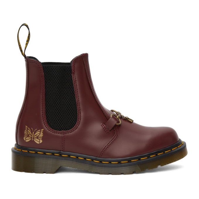 Photo: Needles Burgundy Dr. Martens Edition 2976 Snaffle Chelsea Boots