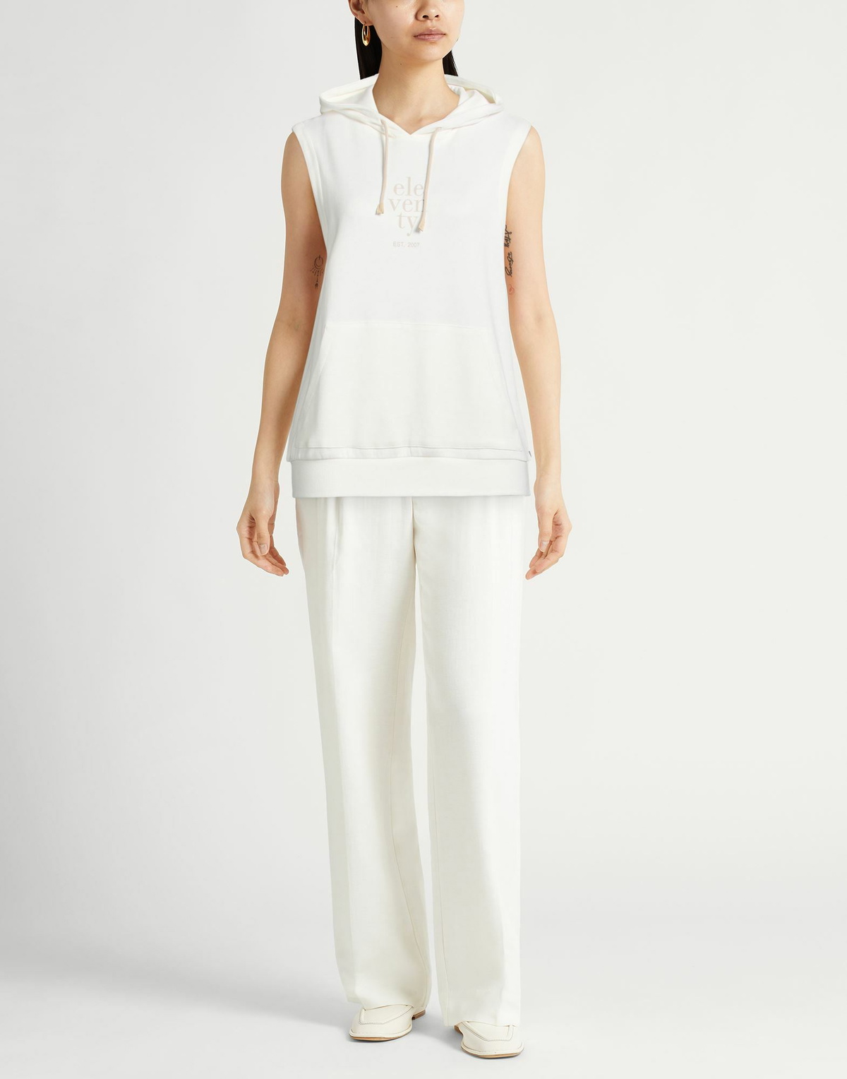 Eleventy Womens Sweatshirt in White
