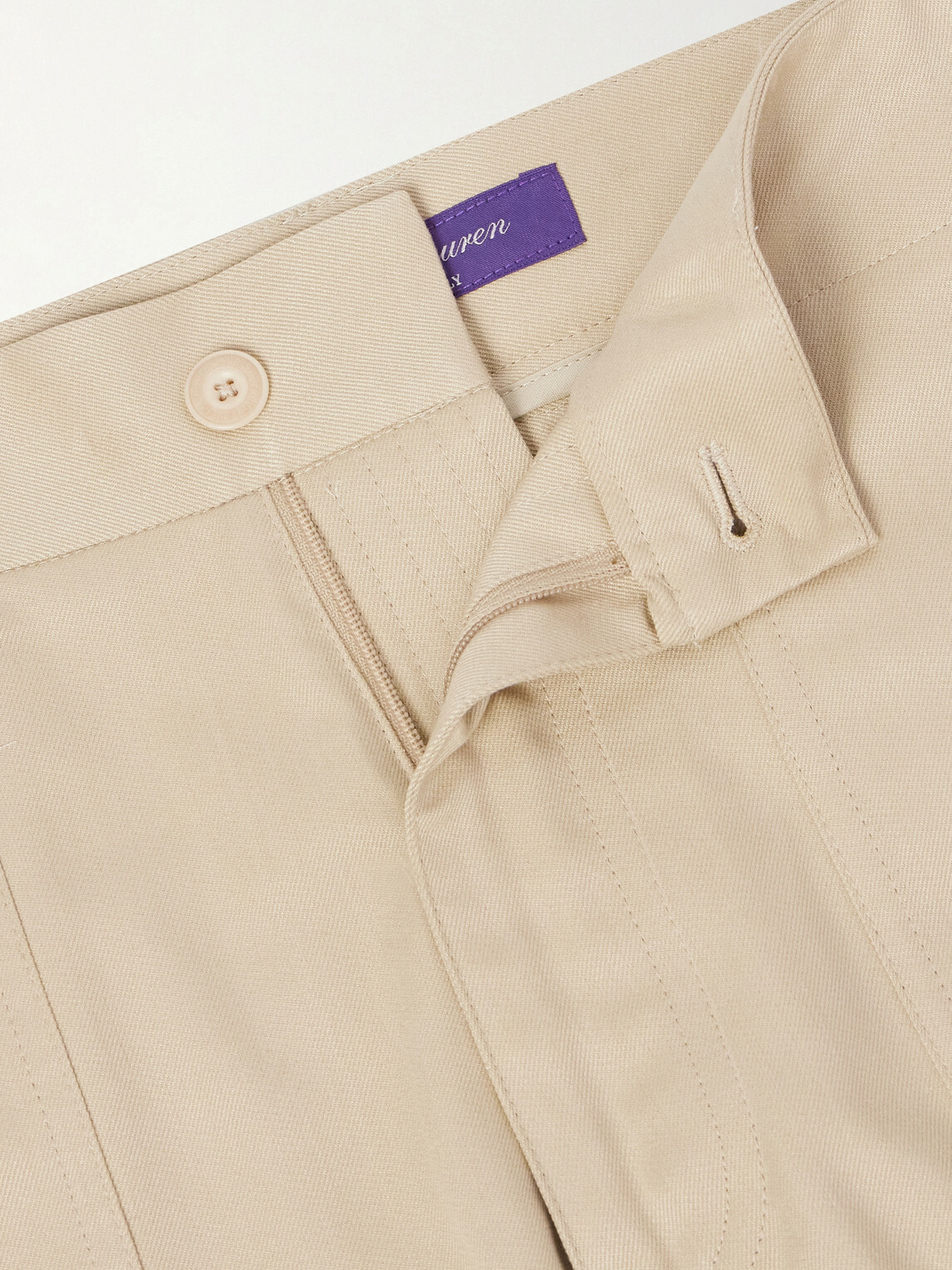 Ralph Lauren Purple label - Straight-Leg Silk-Twill Shorts - Neutrals