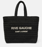Saint Laurent Rive Gauche Medium raffia-effect tote bag