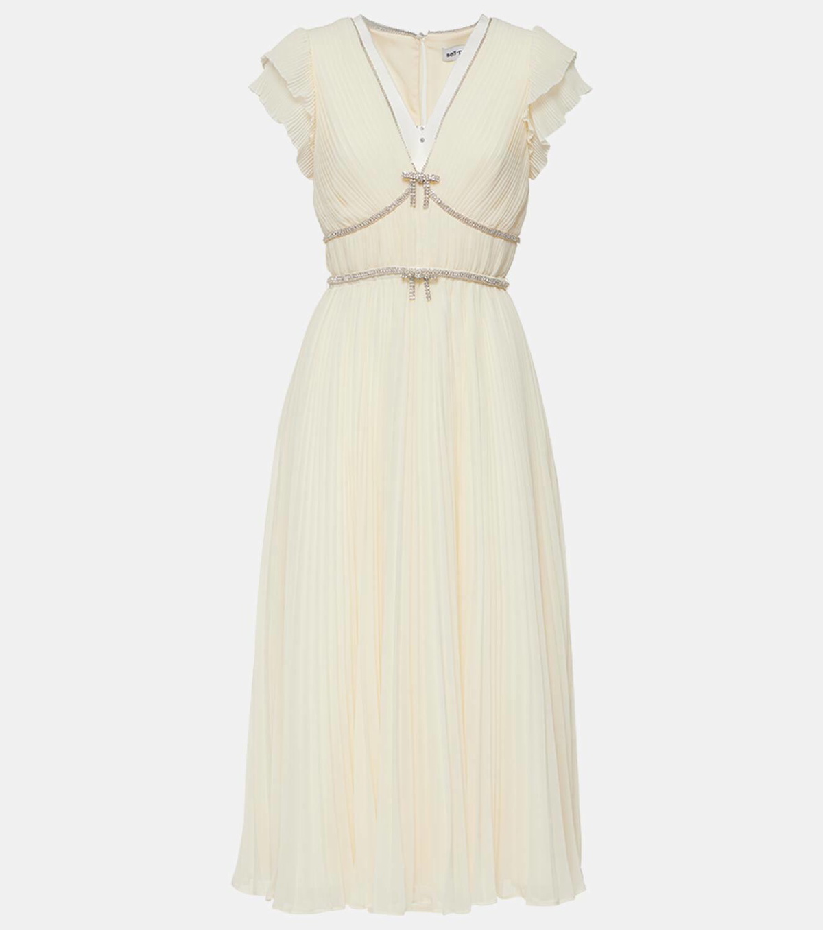 Self-Portrait Crystal-embellished chiffon midi dress Self-Portrait
