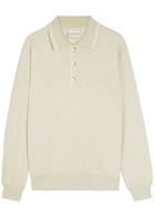 DRÔLE DE Monsieur Le Polo Drôle Logo-embroidered Cotton Polo Jumper Grey