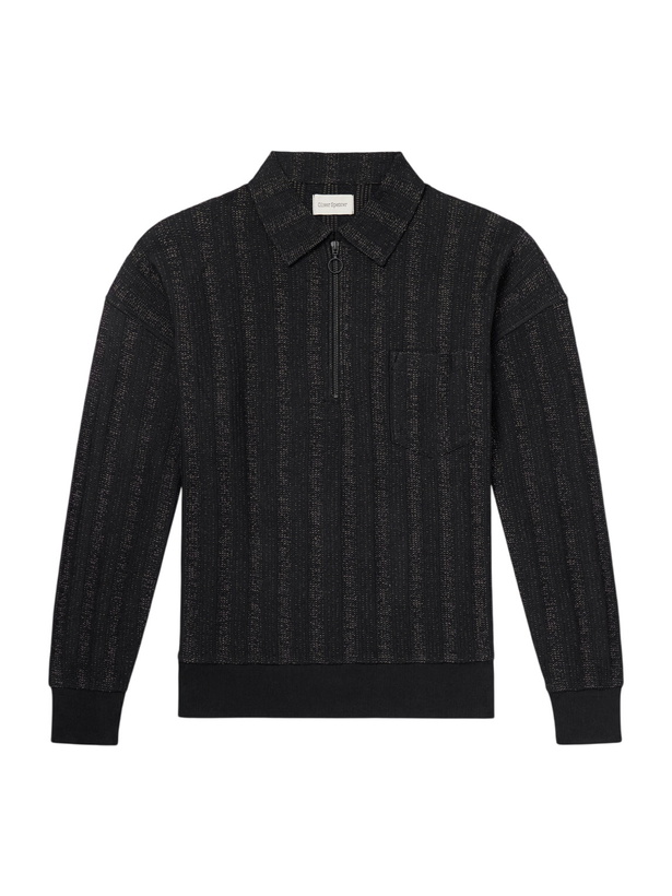 Photo: Oliver Spencer - Lorimer Cotton-Blend Jacquard Half-Zip Sweater - Black