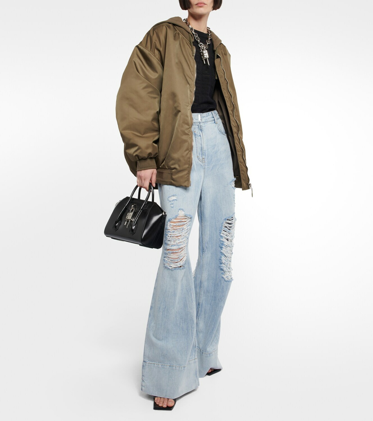 Givenchy - Distressed wide-leg jeans Givenchy