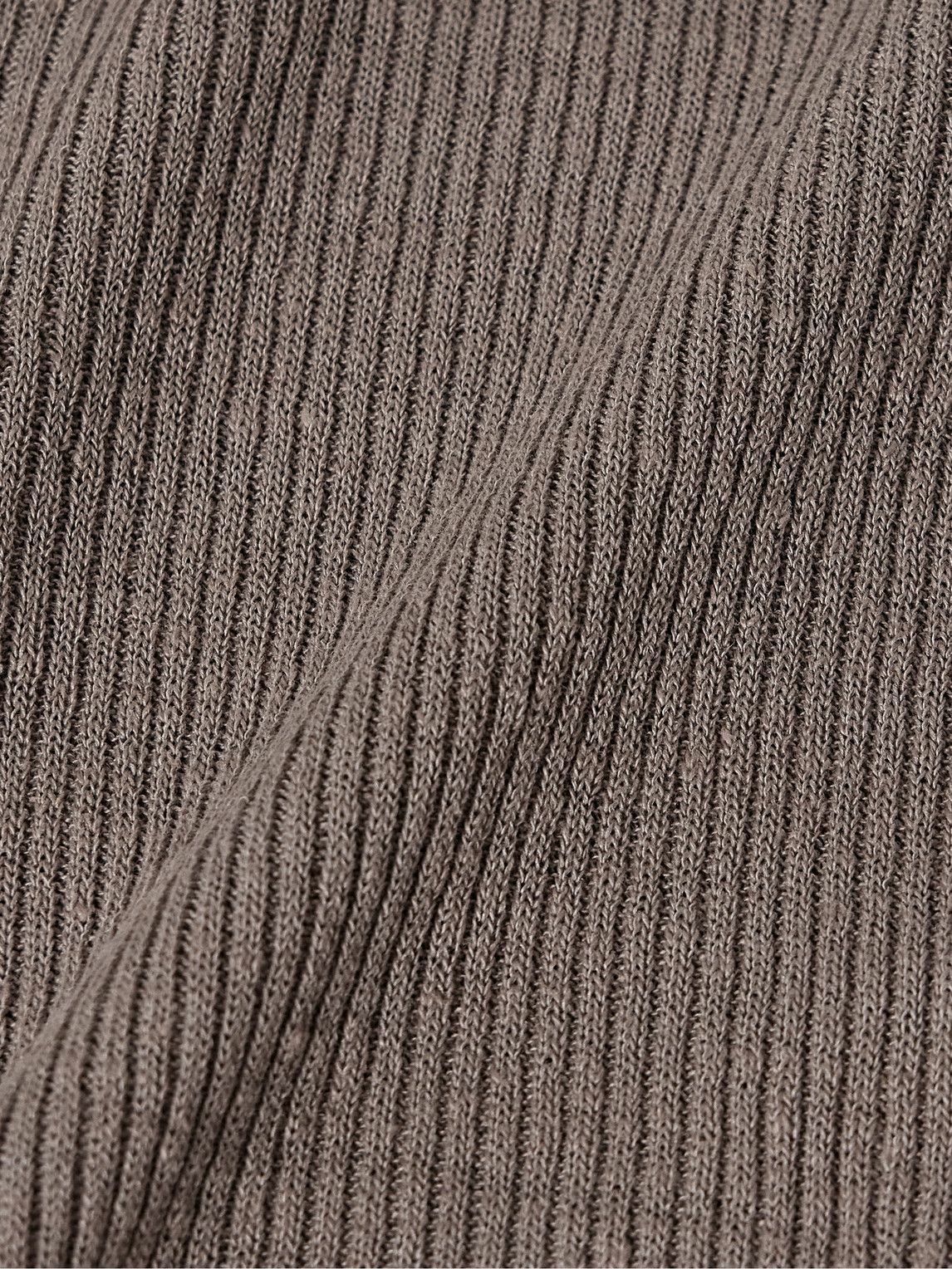 Onia - Johnny Slim-Fit Ribbed Linen-Blend Polo Shirt - Brown