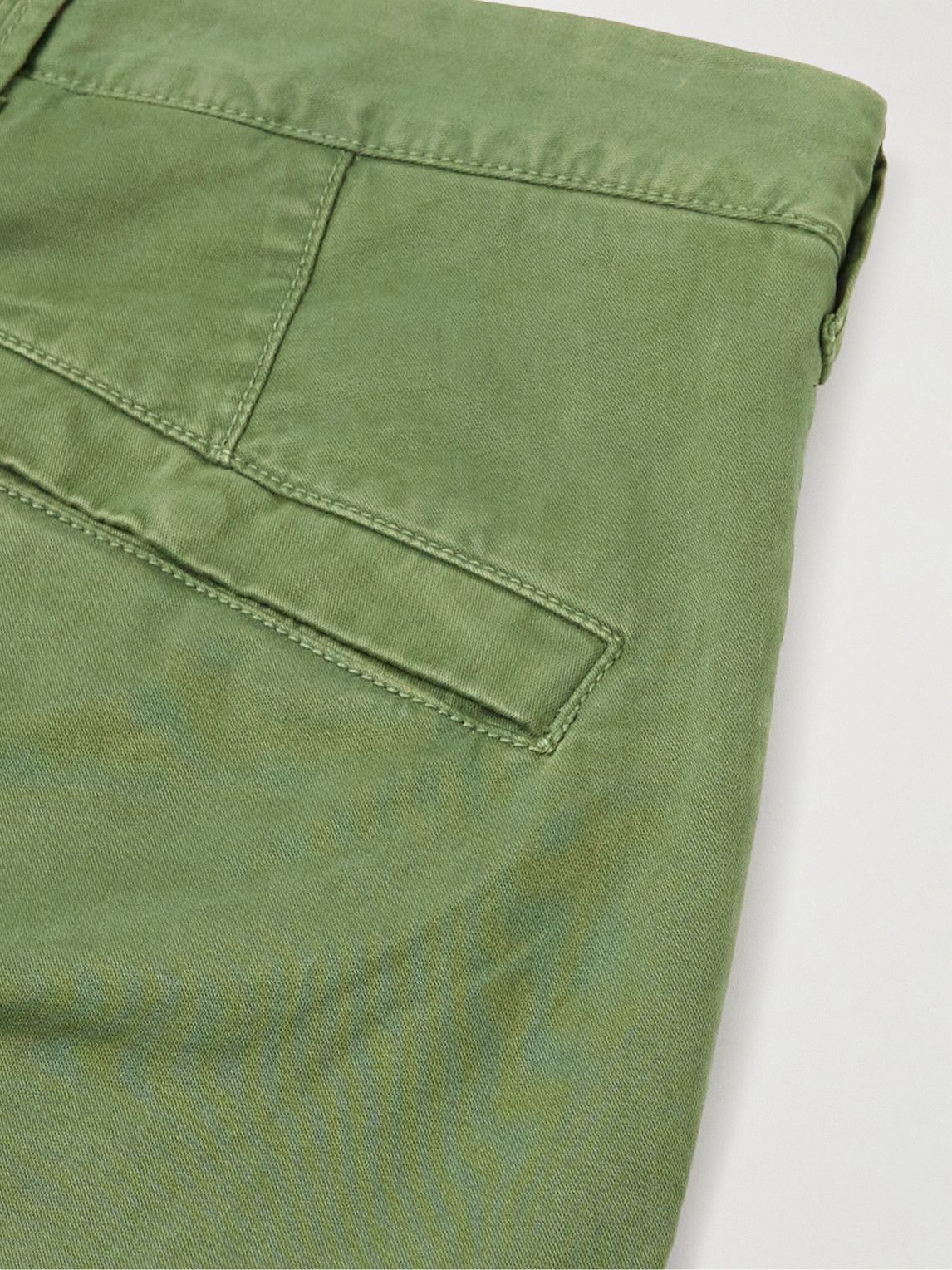 Slim-Fit Garment-Dyed Cotton-Blend Twill Cargo Trousers