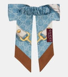 Gucci Horsebit printed silk twill scrunchie