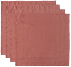 L'OBJET Red Linen Sateen Napkin Set