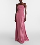 Solace London Mae satin-paneled bustier gown