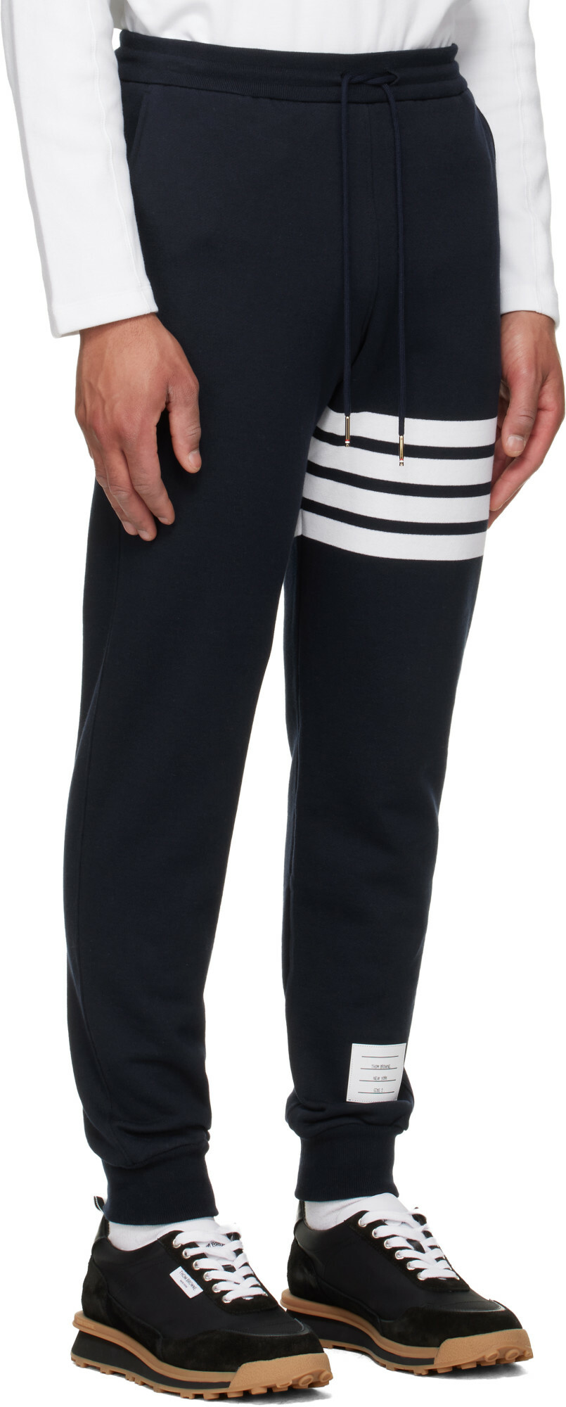 Thom Browne Navy Classic Loopback 4-Bar Sweatpants