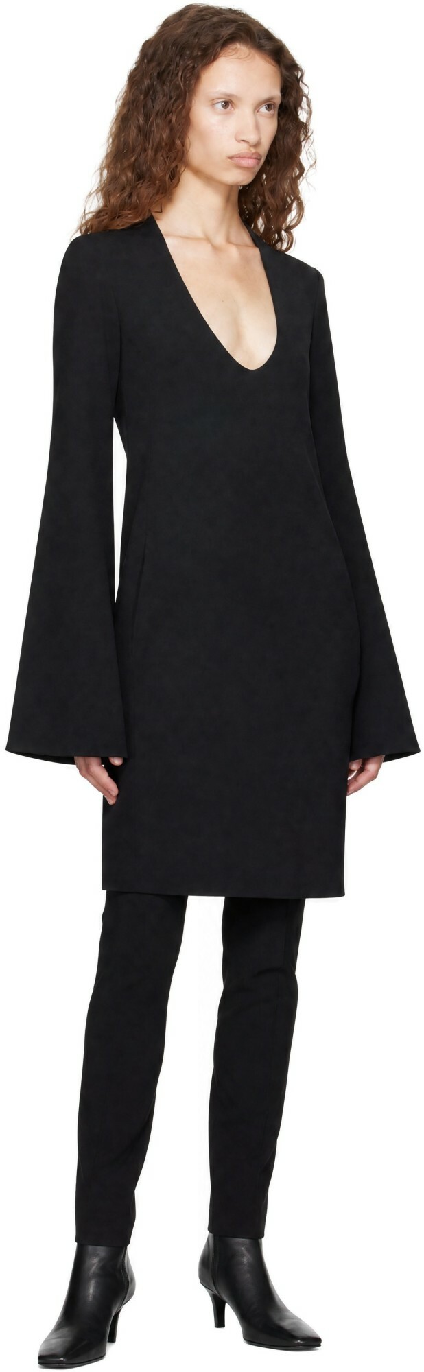 TOTEME Black Bell-Sleeve Minidress