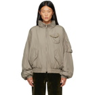 OPEN YY Khaki Fluid Cargo Bomber Jacket