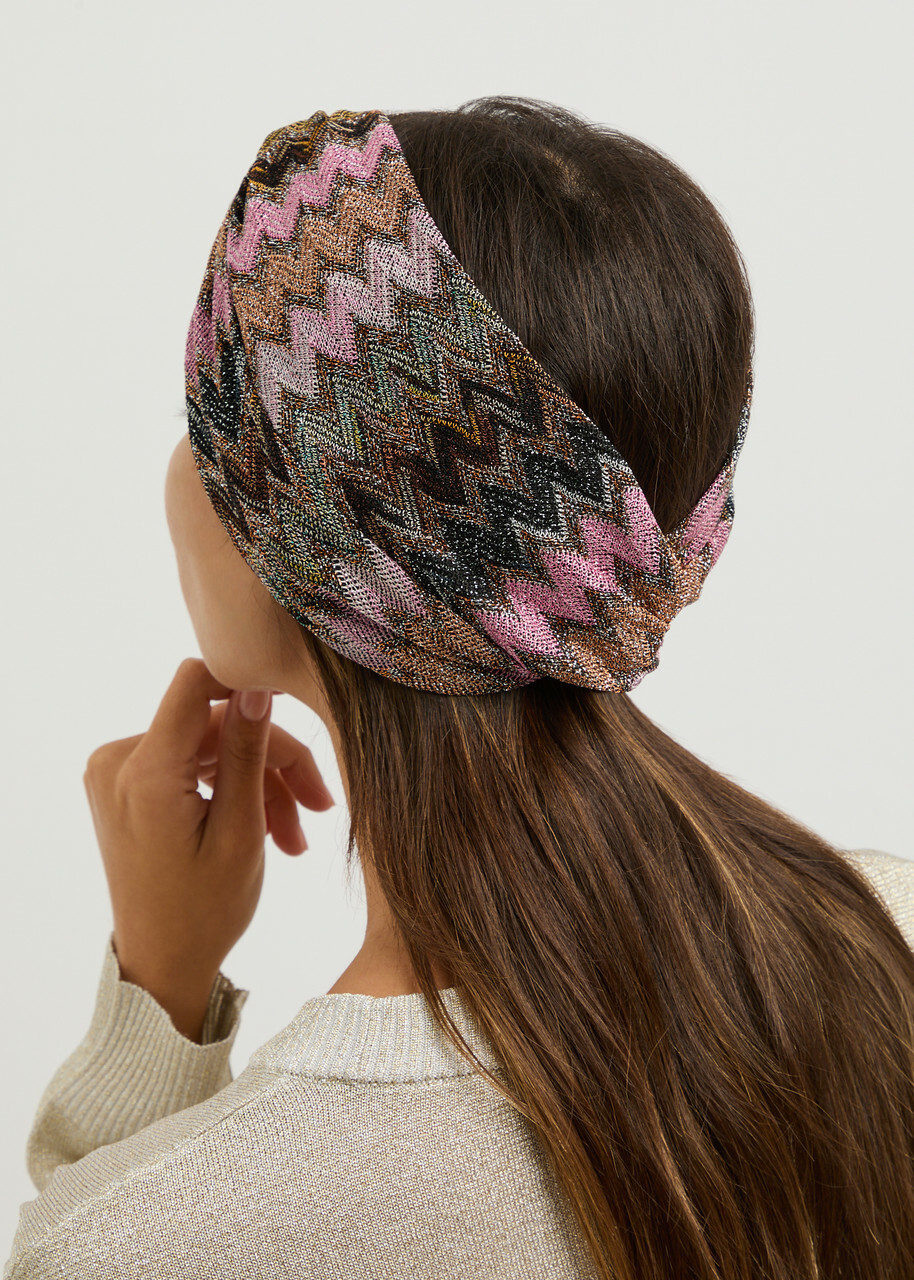 Missoni Zig-zag Intarsia Knitted Headband - Brown - One Size Missoni