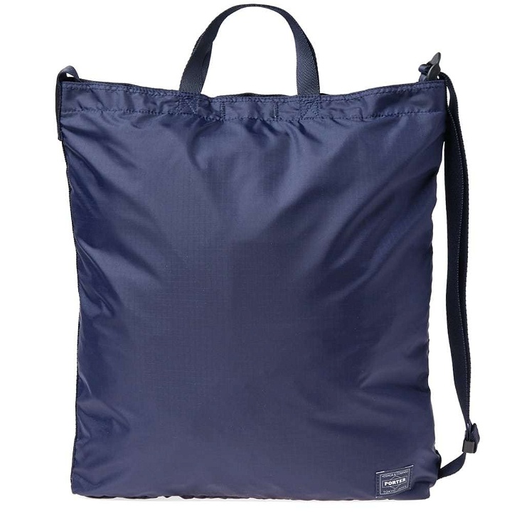 Photo: Porter-Yoshida & Co. Flex 2 Way Foldable Shoulder Tote Bag Blue